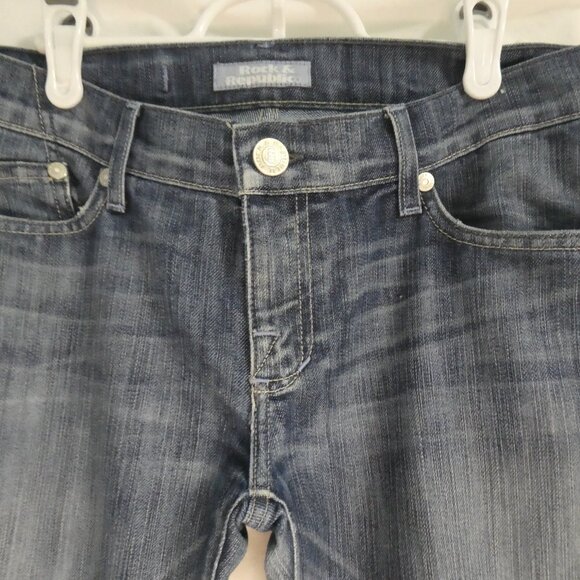 ROCK & REPUBLIC | size 28 | Faded Blue Denim / Jeans | Made In the USA | NWOT - Picture 4 of 16